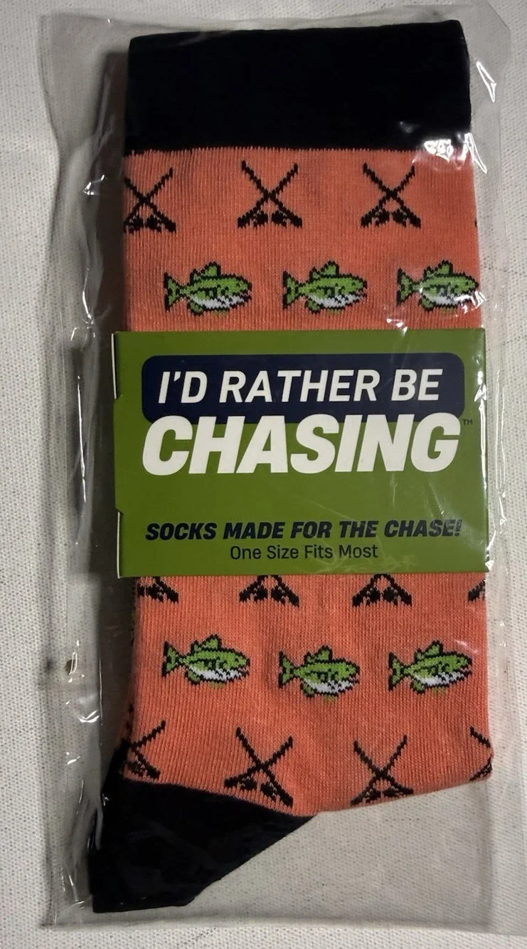 I’ll Rather Be Chasing Men Crew Socks Fishing